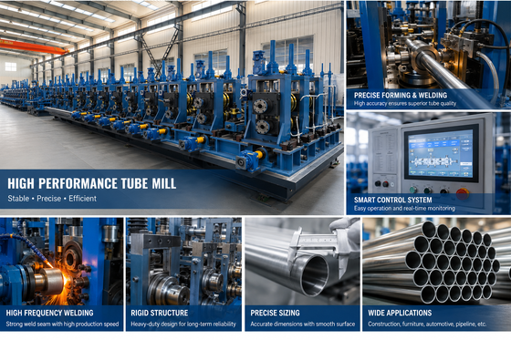 ZY20 Turnkey Tube Mill Line φ10-26mm Round Steel Pipe 0.4-1.5mm 90m/min HF Welding Machine